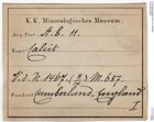 Etiketten zu Calcit (NHMW-MIN-Ab11)